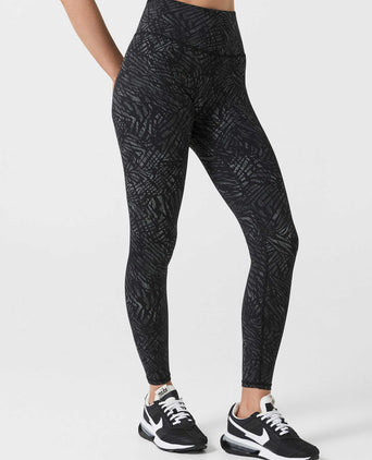 Savana Reflective Print Legging - Leopard Print Black