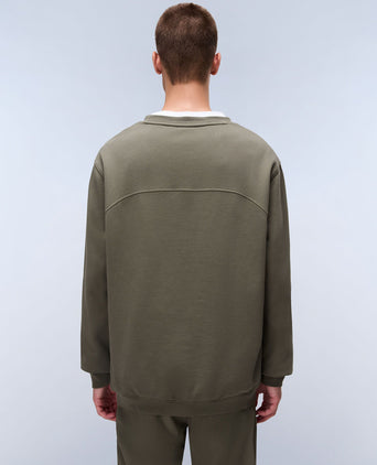 Badge French Terry Sweatshirt - Green Tea Leaf