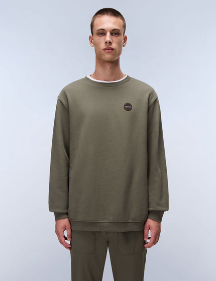 Napapijri Badge French Terry Sweatshirt - Green Tea Leafimages1- The Sports Edit