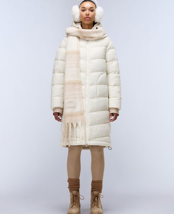 Ega Long Puffer Jacket - Beige