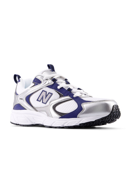 New Balance 408 Shoes - White/Silver Metallic/Blue Oysterimages2- The Sports Edit