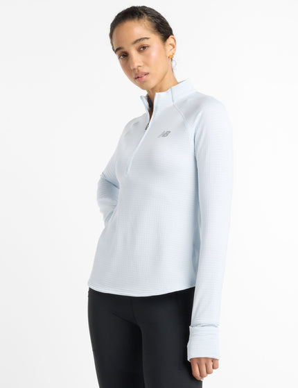 New Balance Athletics Heat Grid 1/2 Zip - Ice Blueimage1- The Sports Edit