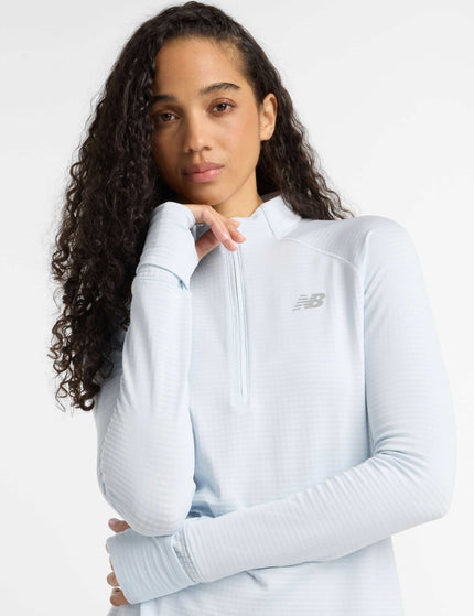 New Balance Athletics Heat Grid 1/2 Zip - Ice Blueimage4- The Sports Edit