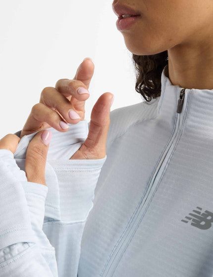 New Balance Athletics Heat Grid 1/2 Zip - Ice Blueimage6- The Sports Edit