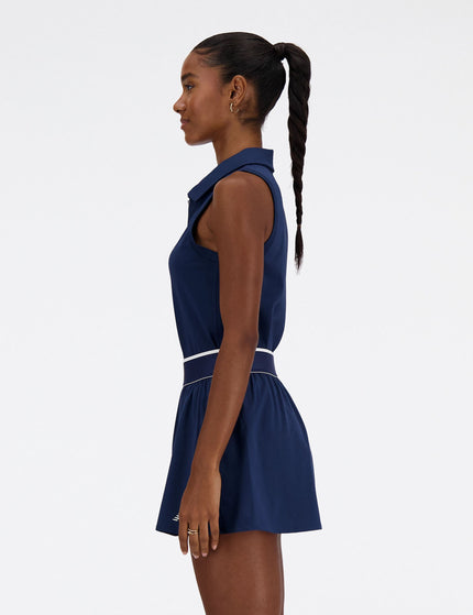 New Balance Collared Tournament Tank - NB Navyimage2- The Sports Edit