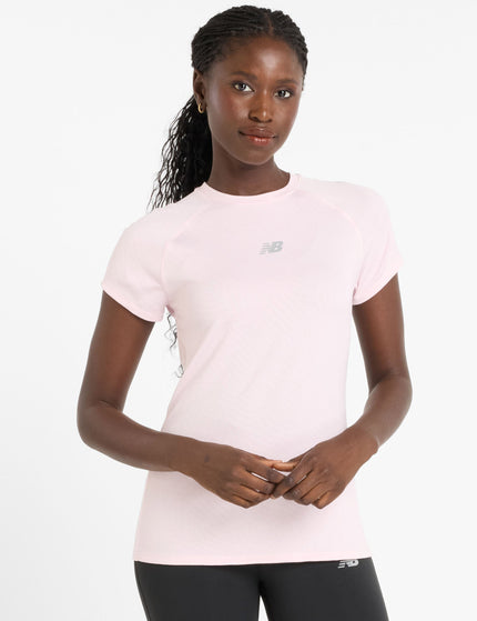 New Balance Jacquard Slim T-Shirt - Rose Sugar Heatherimage1- The Sports Edit