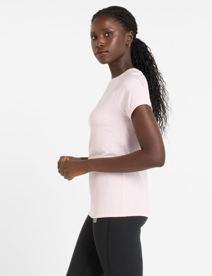 New Balance Jacquard Slim T-Shirt - Rose Sugar Heatherimage2- The Sports Edit