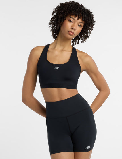 New Balance NB Essential Run Bra - Blackimage1- The Sports Edit