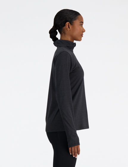 New Balance Sport Essentials Space Dye 1/4 Zip - Black Heatherimages2- The Sports Edit