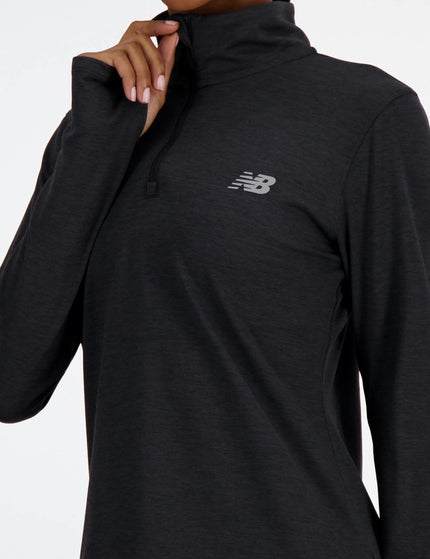 New Balance Sport Essentials Space Dye 1/4 Zip - Black Heatherimages4- The Sports Edit