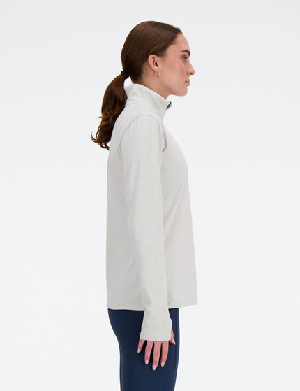 New Balance Sport Essentials Space Dye Quarter Zip - Ash Heatherimage2- The Sports Edit