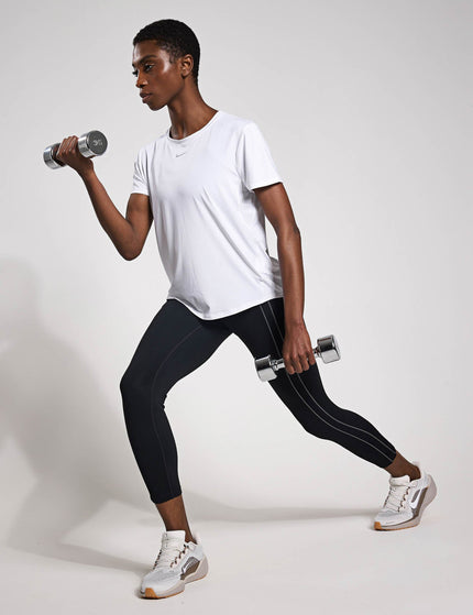 Nike One Classic Dri-FIT Short-Sleeve Top - White/Blackimage4- The Sports Edit