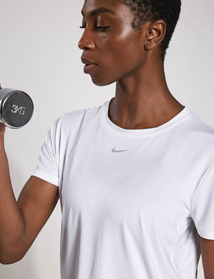 Nike One Classic Dri-FIT Short-Sleeve Top - White/Blackimage3- The Sports Edit