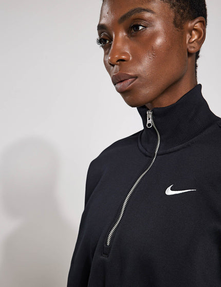 Nike Sportswear Phoenix Fleece Cropped Sweatshirt - Black/Sailimage3- The Sports Edit