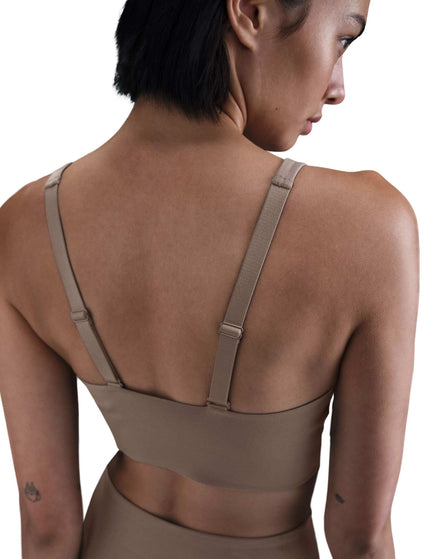 Nike Alate Medium Support Longline Sports Bra - Mink Brown/Whiteimage3- The Sports Edit