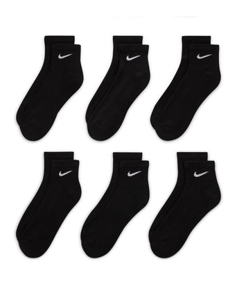 Everyday Cushioned Training Ankle Socks (6 Pairs) - Black/White