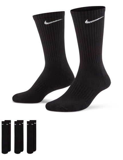 Nike Everyday Cushioned Training Crew Socks (3 Pairs) - Black/Whiteimage2- The Sports Edit