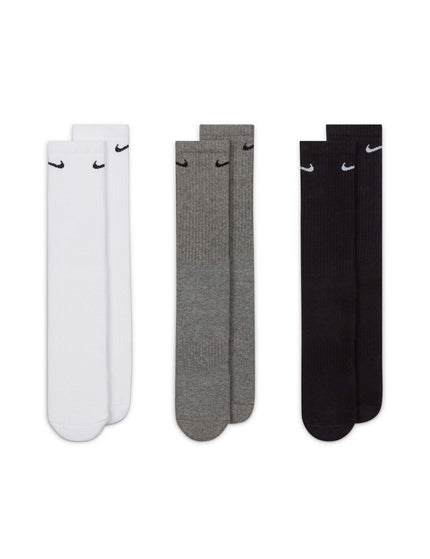 Nike Everyday Cushioned Training Crew Socks (3 Pairs) - White/Grey/Blackimage1- The Sports Edit