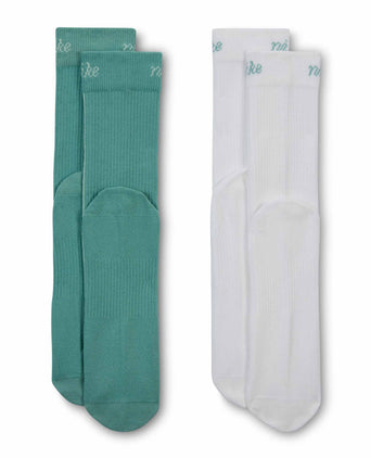 Everyday Plus Lightweight Crew Socks (2-Pair) - White/Green