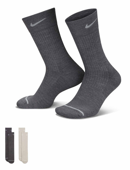 Nike Everyday Wool Cushioned Crew Socks (2 Pairs) - Grey/Beigeimage2- The Sports Edit