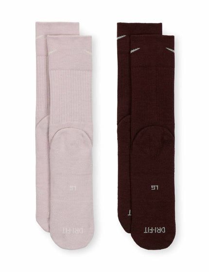 Nike Everyday Wool Cushioned Crew Socks (2 Pairs) - Pink/Redimage3- The Sports Edit