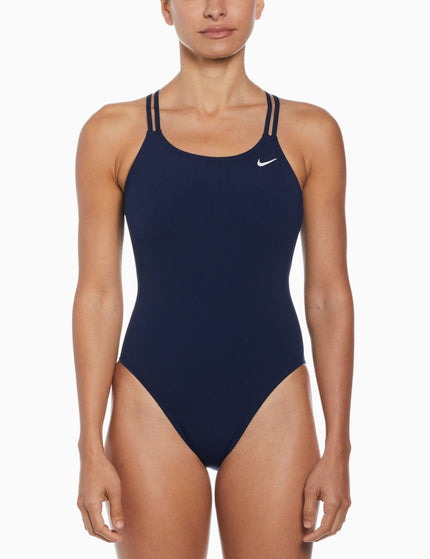 Nike HydraStrong Solid Spiderback 1-Piece Swimsuit - Midnight Navyimage1- The Sports Edit