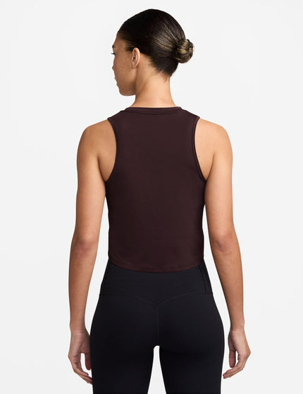 Nike One Classic Dri-FIT Cropped Tank - Burgundy Crushimage2- The Sports Edit