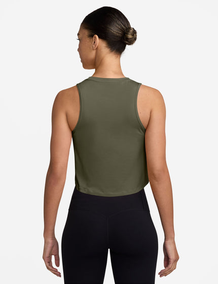 Nike One Classic Dri-FIT Cropped Tank - Medium Olive/Whiteimages2- The Sports Edit