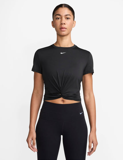 Nike One Classic Dri-FIT Twist Short-Sleeve Top - Black/Whiteimage1- The Sports Edit