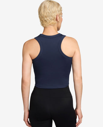 One Fitted Dri-FIT Cropped Tank Top - Midnight Navy/White