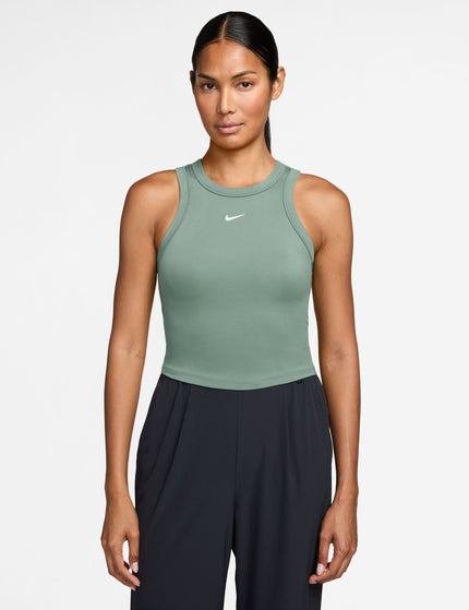 Nike One Fitted Dri-FIT Cropped Tank Top - Steam/Whiteimages1- The Sports Edit