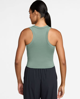 One Fitted Dri-FIT Cropped Tank Top - Steam/White