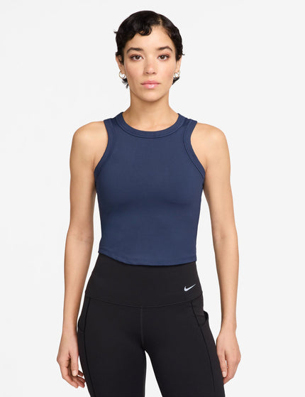 Nike One Fitted Dri-FIT Cropped Tank Top - Midnight Navyimage1- The Sports Edit