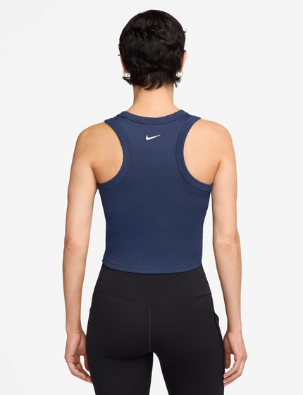 Nike One Fitted Dri-FIT Cropped Tank Top - Midnight Navyimage2- The Sports Edit