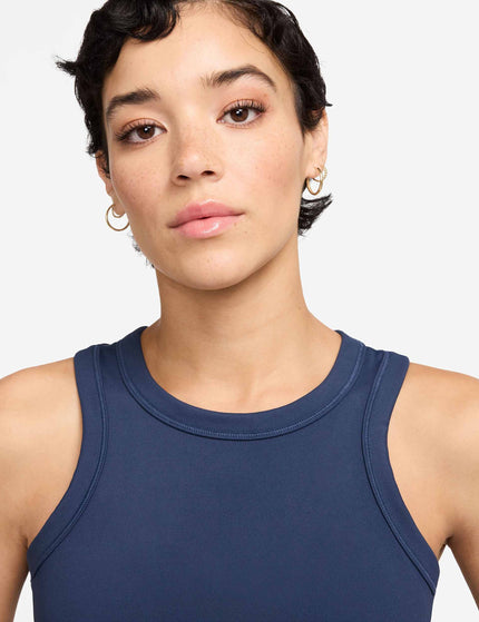 Nike One Fitted Dri-FIT Cropped Tank Top - Midnight Navyimage3- The Sports Edit