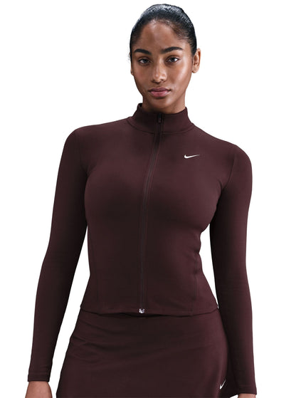 Nike One Fitted Dri-FIT Full-Zip Jacket - Burgundy Crush/Whiteimages1- The Sports Edit