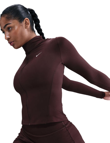 Nike One Fitted Dri-FIT Full-Zip Jacket - Burgundy Crush/Whiteimages2- The Sports Edit