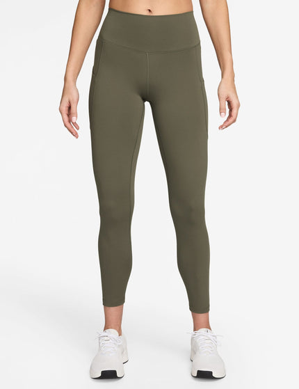 Nike One High Waisted 7/8 Pocket Leggings - Medium Oliveimage1- The Sports Edit