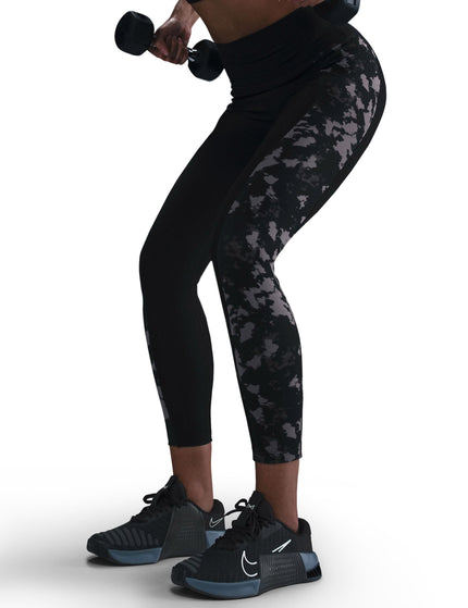 Nike One High Waisted 7/8 Printed Leggings - Blackimage5- The Sports Edit