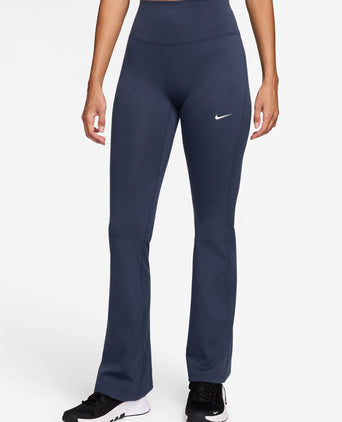 One High Waisted Flared Leggings - Midnight Navy/White