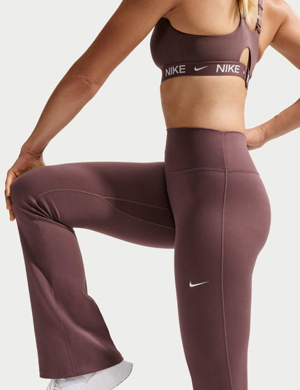 Nike One High Waisted Flared Leggings - Tattoo/Whiteimages6- The Sports Edit