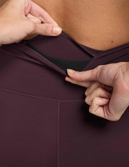 Nike One High Waisted Full Length Leggings - Burgundy Crush/Whiteimage3- The Sports Edit