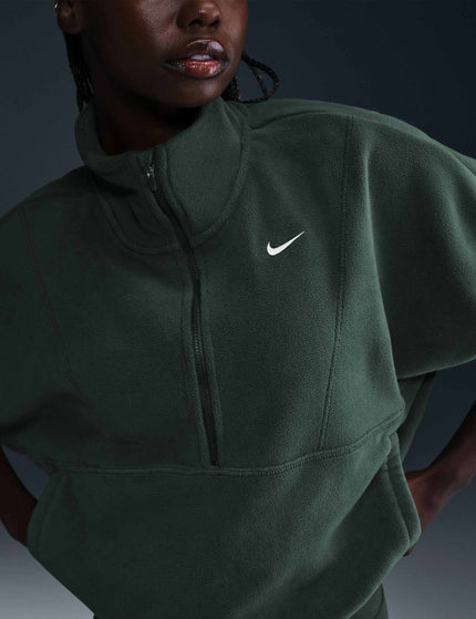 Nike One Oversized 1/2-Zip Fleece Top - Vintage Green/Whiteimage3- The Sports Edit