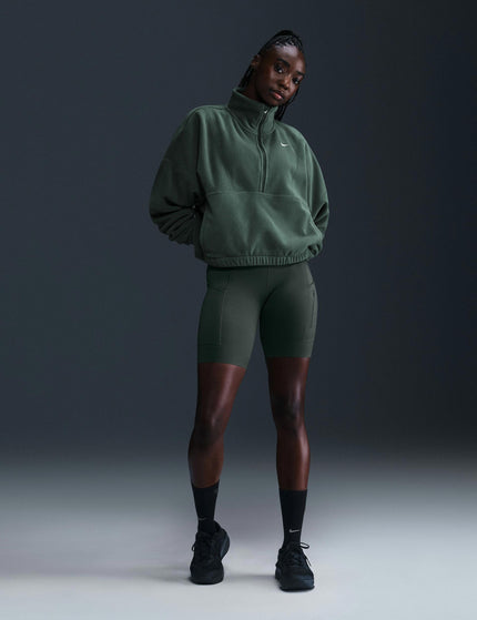 Nike One Oversized 1/2-Zip Fleece Top - Vintage Green/Whiteimage4- The Sports Edit