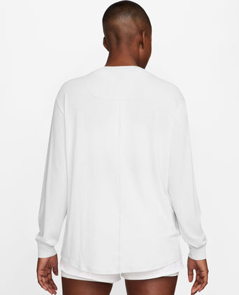 One Relaxed Dri-FIT Long-Sleeve Top - White/Black