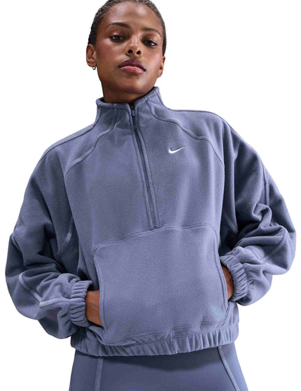 Nike One Therma-FIT Polar Half-Zip Top - World Indigo/Whiteimages1- The Sports Edit