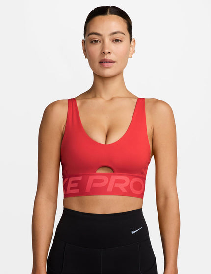 Nike Pro Indy Plunge Medium-Support Sports Bra - Light Crimson/Ember Glow/Whiteimage1- The Sports Edit