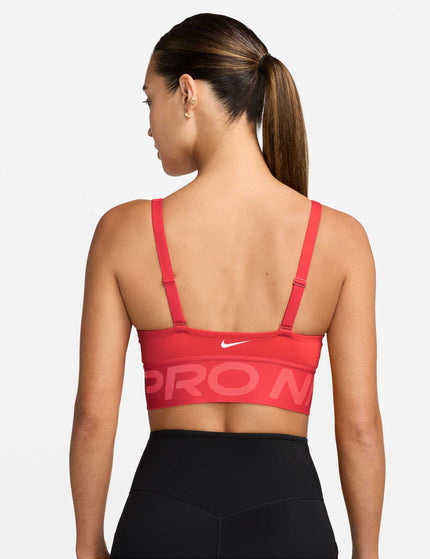 Nike Pro Indy Plunge Medium-Support Sports Bra - Light Crimson/Ember Glow/Whiteimage2- The Sports Edit