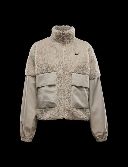 Nike Sportswear Essential Oversized Cozy Jacket - Light Orewood Brown/Blackimage7- The Sports Edit