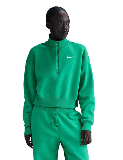 Nike Sportswear Phoenix Fleece Cropped Sweatshirt - Stadium Green/Sailimage1- The Sports Edit